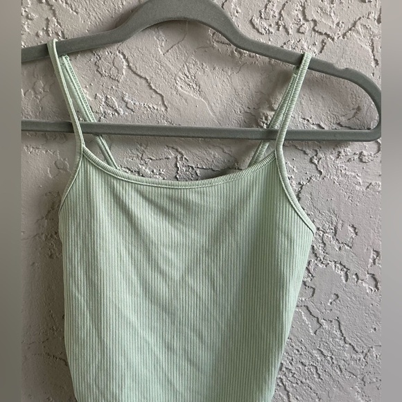 American Eagle Light Green Ribbed & Cropped Tank Top - Picture 2 of 8